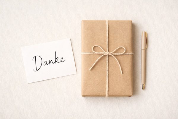 Geschenk für Lehrer – die sinnvollste Geschenkidee, die wirklich gut tut 10 Minimalistisches Geschenk mit Danke‑Karte auf hellem Tisch – ideal für Lehrer:innen