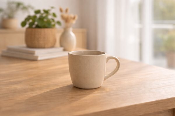 Kaffeetasse im Sonnenlicht als Symbol für eine Pause im Lehreralltag