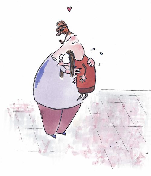 Illustration einer Lehrkraft, die zu viel Verantwortung übernimmt und emotional reagiert.